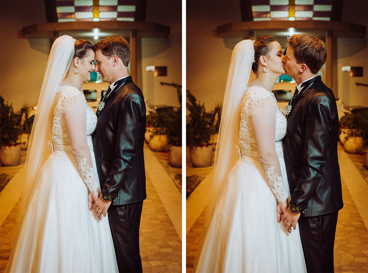 Agora pode beijar a vontade. Casamento Vanderléia e Ivan em Petrolândia, SC. Fotografia de Eduardo Pasqualini, fotógrafo de casamentos e ensaios em Rio do Sul, Santa Catarina.