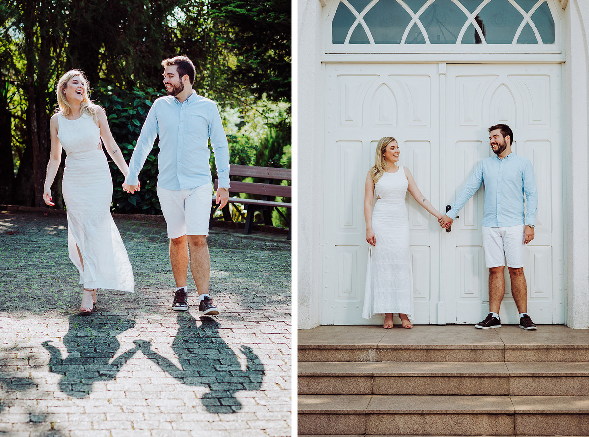 Mãos dadas sempre encanta. Ensaio Pré-casamento Ana Caroline e Douglas. Fotografia de Eduardo Pasqualini, fotógrafo de casamento, família e ensaios em Rio do Sul, Santa Catarina.