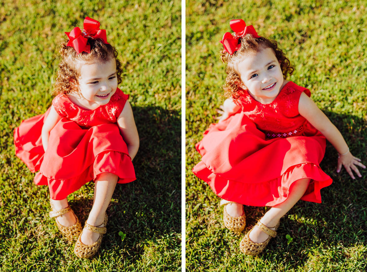 Laurinha linda. Ensaio de família para o Natal 2020. Fernanda, Rodrigo, Maria Laura. Fotografia de Eduardo Pasqualini, fotógrafo de casamento, família e ensaios em Rio do Sul, Santa Catarina.