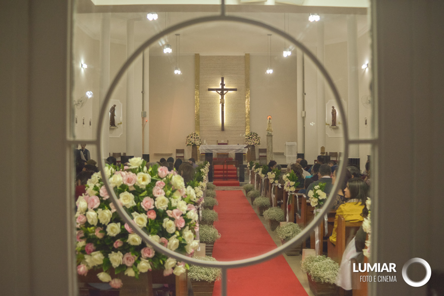 igreja nossa senhora de fátima decorada para casamento