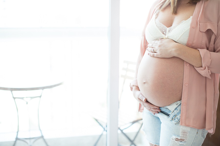 ensaio de gravida em casa