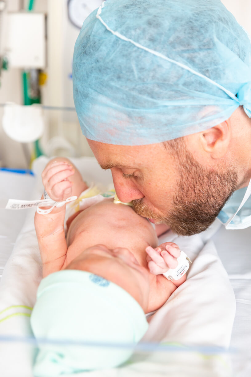 fotos na maternidade com o pai