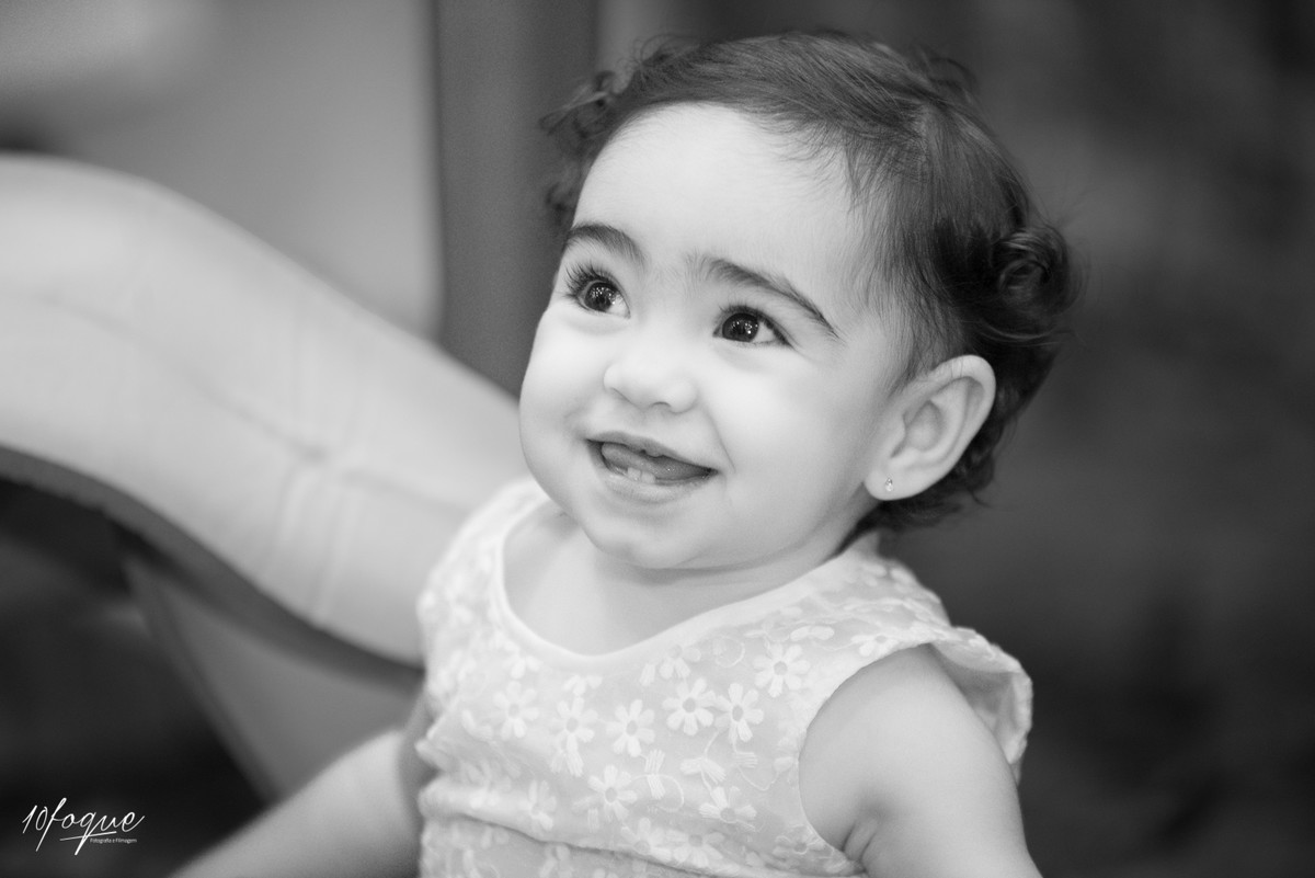 Sorriso linda de Heloísa na sua festa de aniversário de 1 ano realizado em Recife/PE