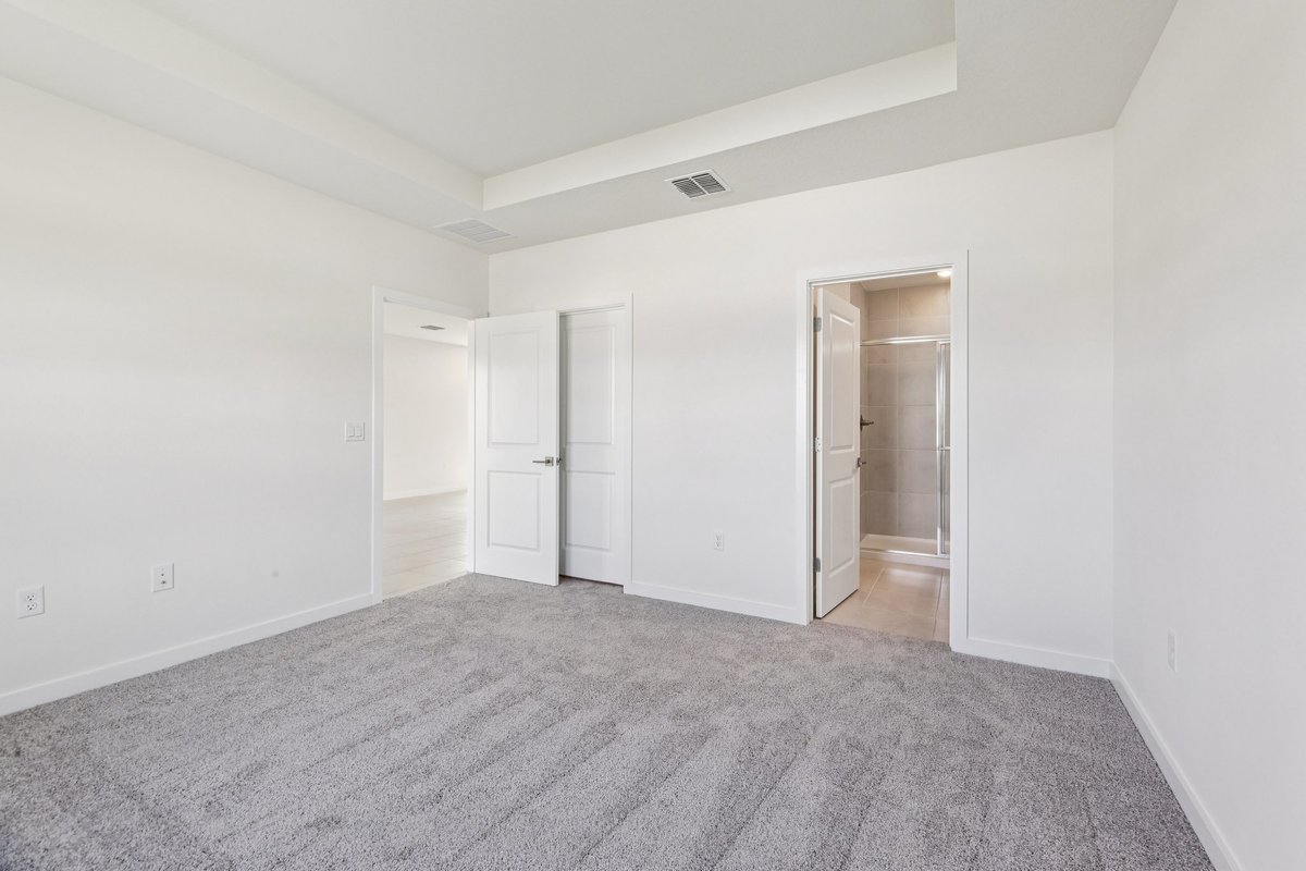 Master bedroom with walk-in closet and en-suite bathroom
