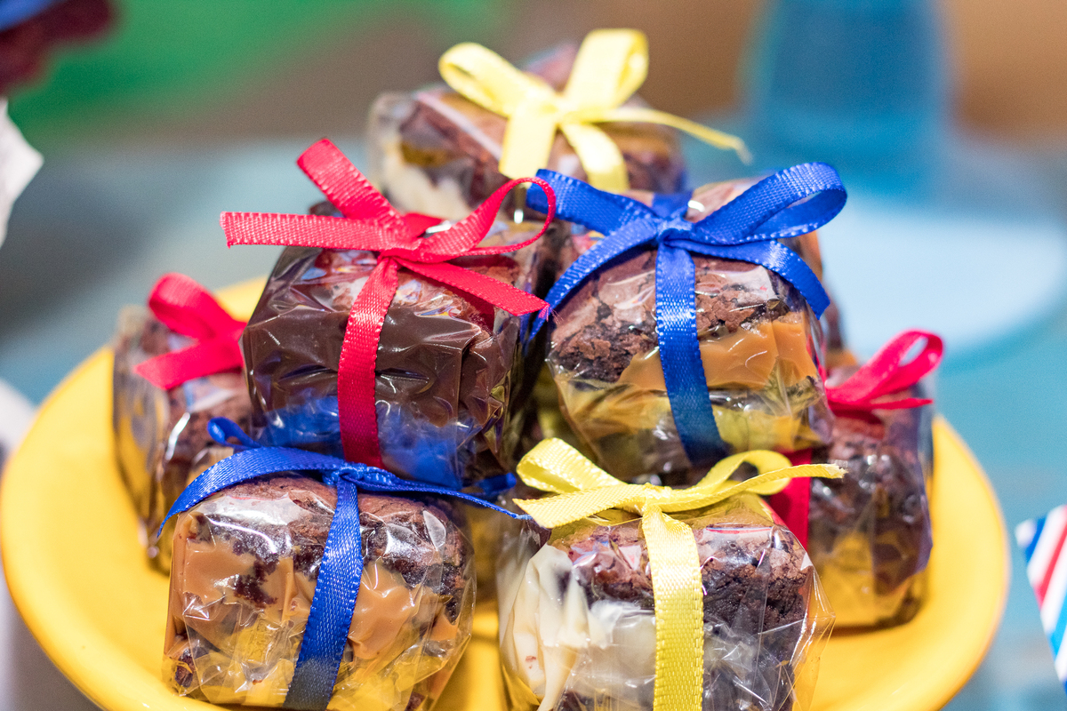 Fotografia de detalhes dos doces.