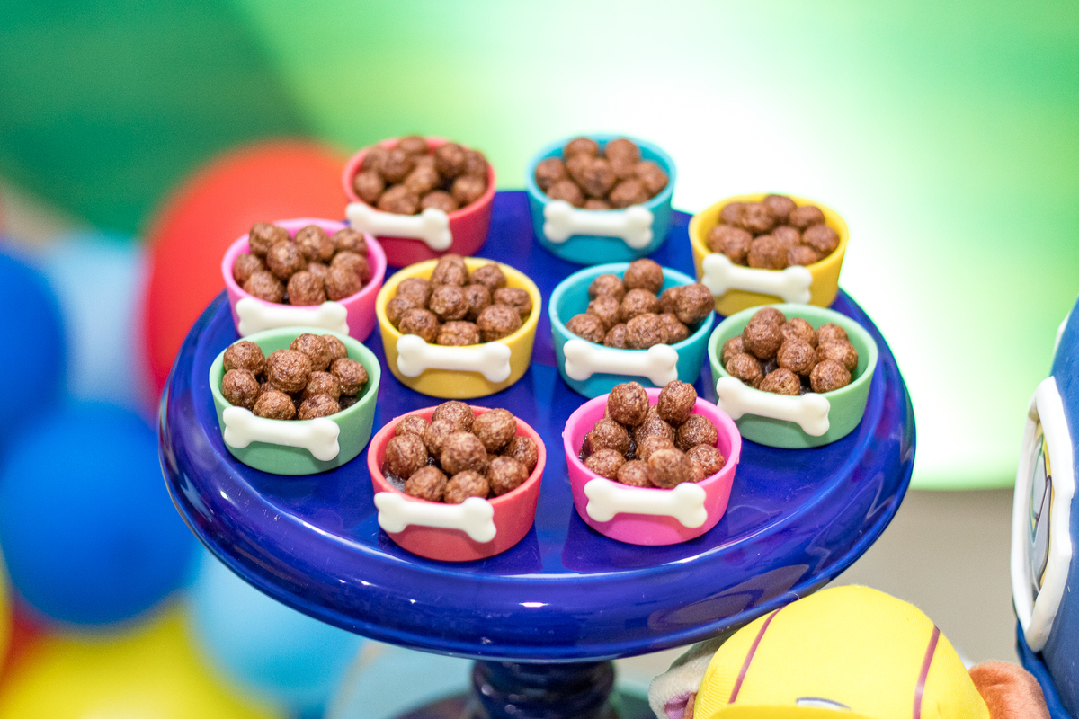 Fotografia de detalhes dos doces.