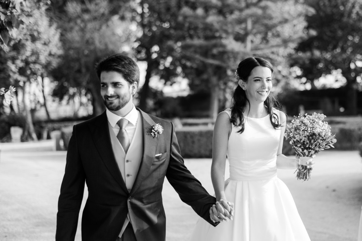 noivos a chegar à quinta