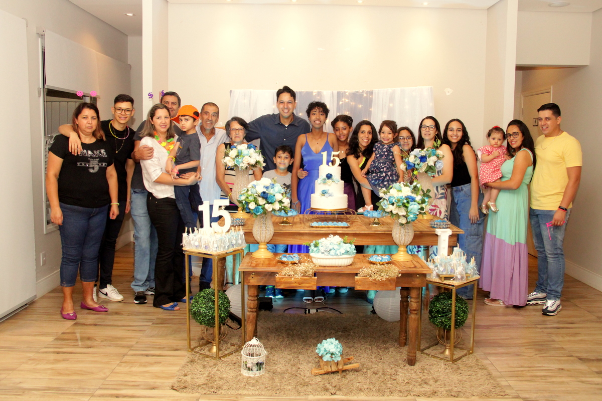 aniversario domingo - decoração azul - debutante - festa de debutante 