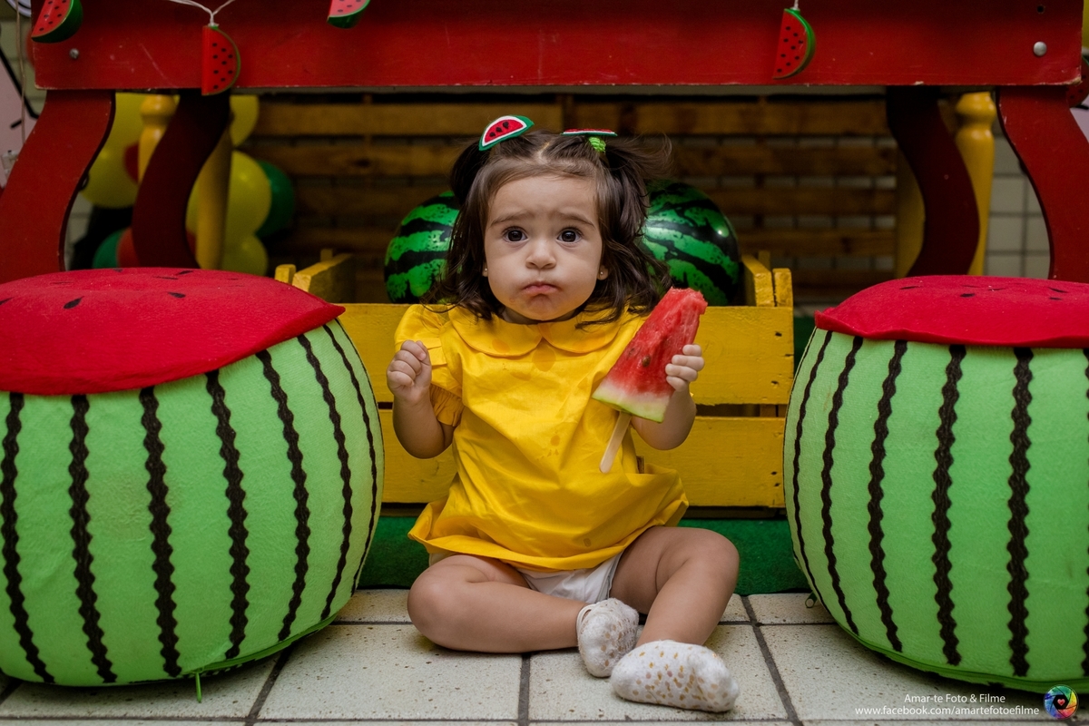 A melancia é de verdade...