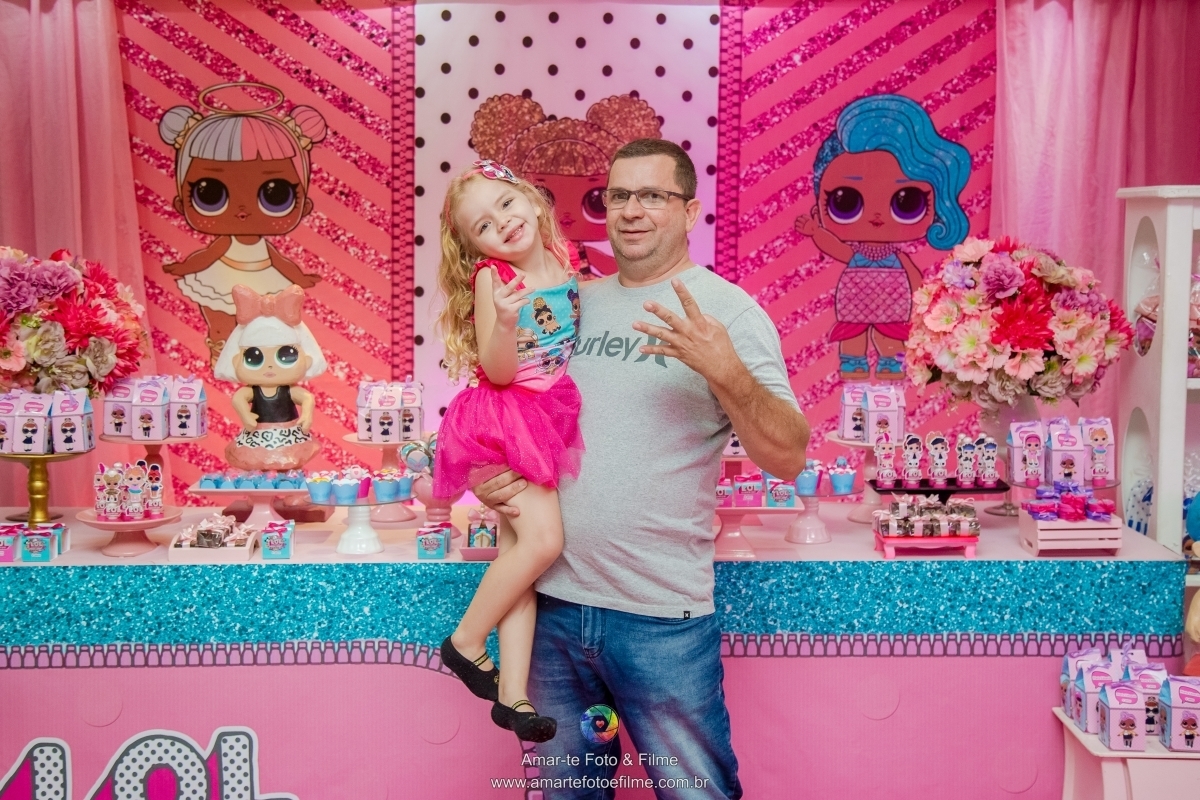 festa infantil tema lol decoração família