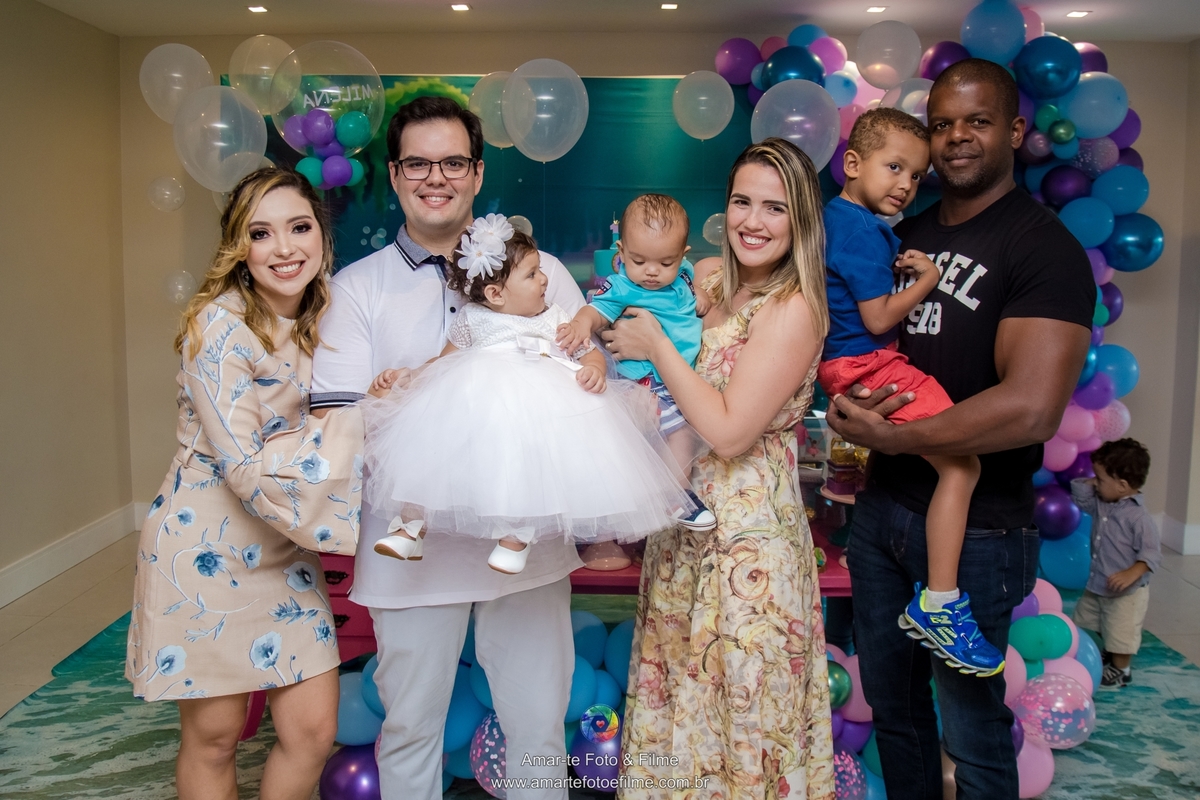 festa infantil tema fundo do mar decoração primeiro aninho menina