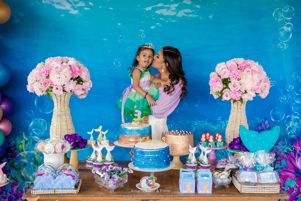 festa infantil rio de janeiro pequena sereia fundo do mar decoração decoracao ao ar livre