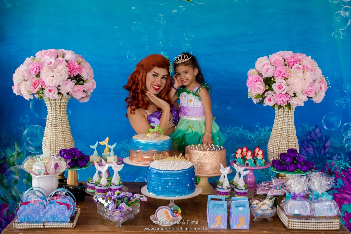 festa infantil rio de janeiro pequena sereia fundo do mar decoração decoracao ao ar livre