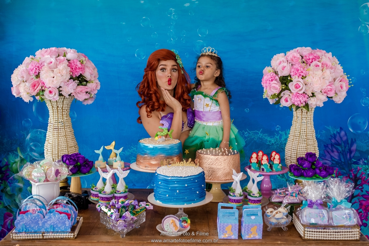 festa infantil rio de janeiro pequena sereia fundo do mar decoração decoracao ao ar livre