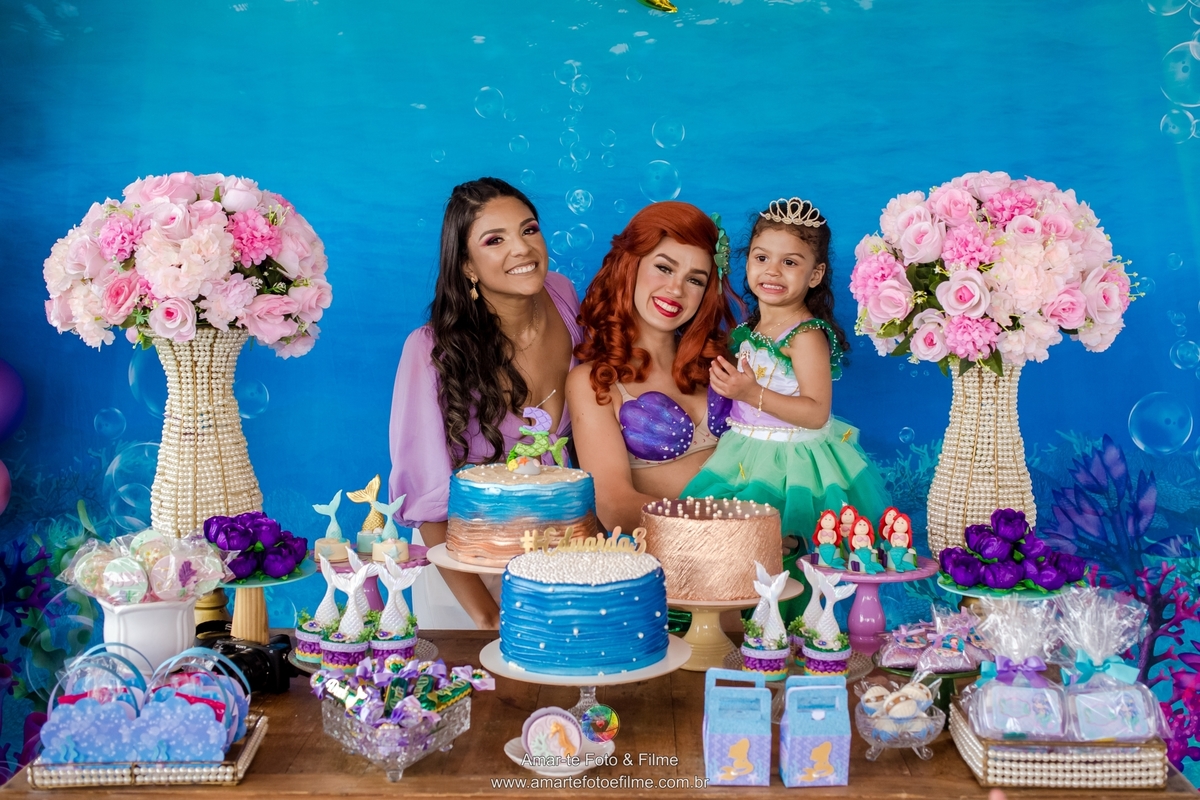 festa infantil rio de janeiro pequena sereia fundo do mar decoração decoracao ao ar livre