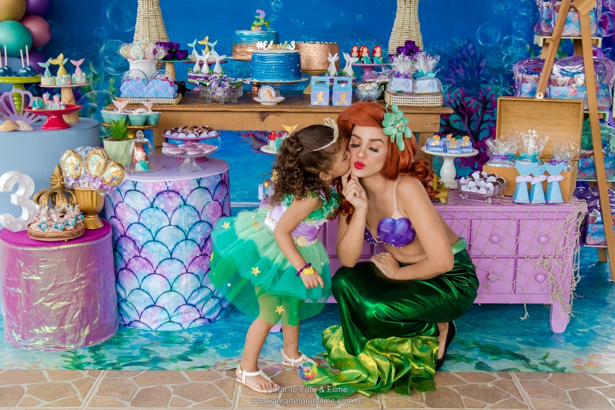 festa infantil rio de janeiro pequena sereia fundo do mar decoração decoracao ao ar livre