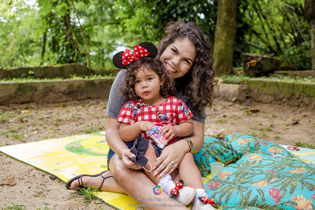 festa infantil minnie vermelha decoração mesa do bolo ao ar livre itanhagá barra da tijuca rio de janeiro menina