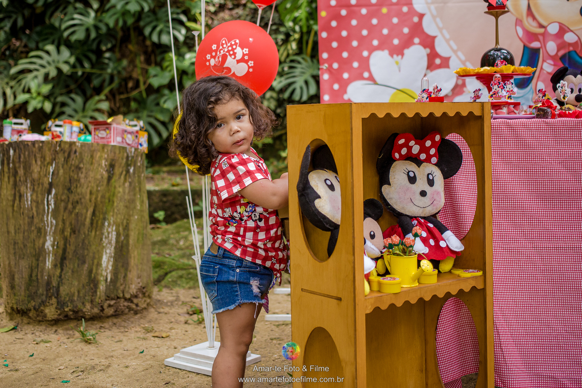 festa infantil minnie vermelha decoração mesa do bolo ao ar livre itanhagá barra da tijuca rio de janeiro menina