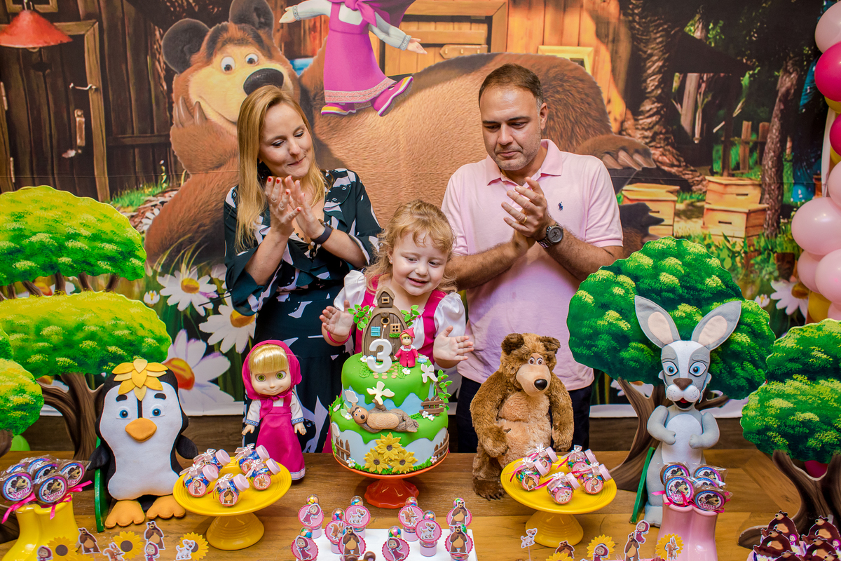 festa infantil decoração masha e o urso menina infantil kids park casa shopping barra da tijuca rio de janeiro