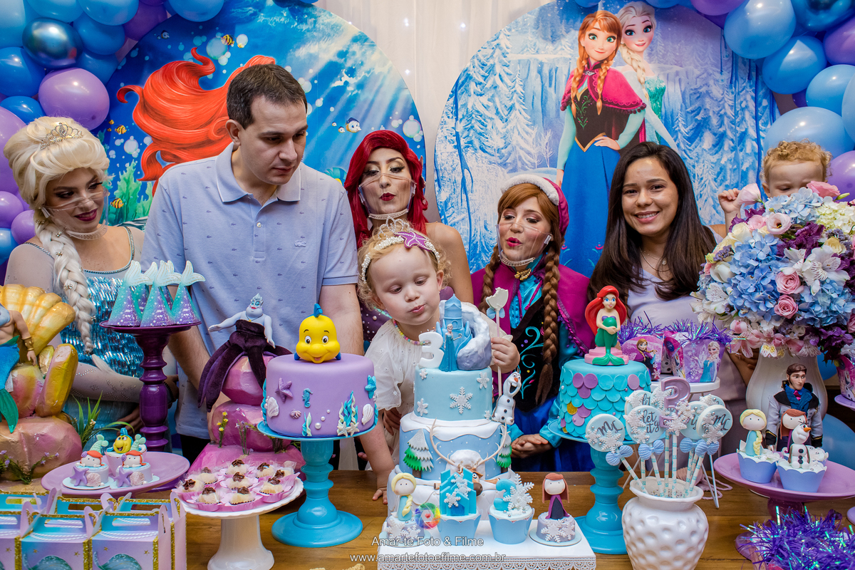festa infantil princesas frozen pequena sereia fundo do mar ariel elsa anna rio de janeiro barra da tijuca kids park menina decoração