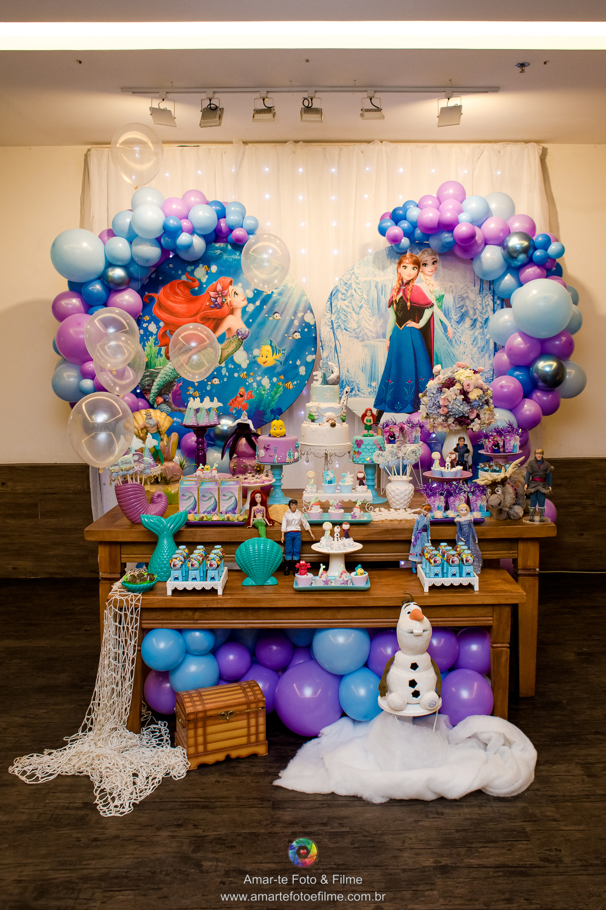 festa infantil princesas frozen pequena sereia fundo do mar ariel elsa anna rio de janeiro barra da tijuca kids park menina decoração