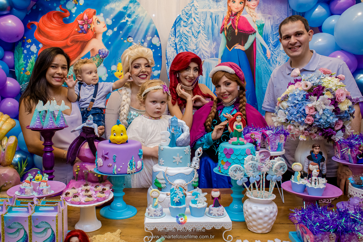 festa infantil princesas frozen pequena sereia fundo do mar ariel elsa anna rio de janeiro barra da tijuca kids park menina decoração