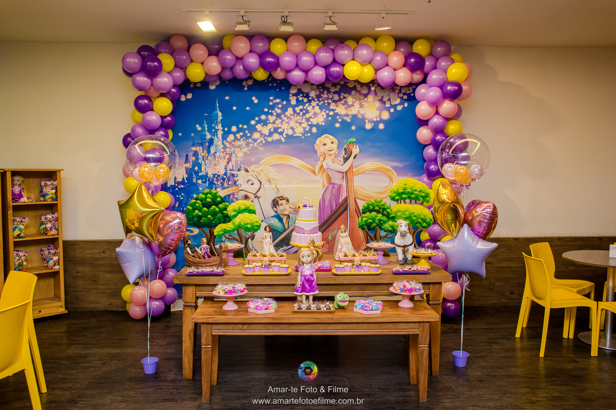 festa infantil princesas rapunzel kids park casa shopping menina cinco anos