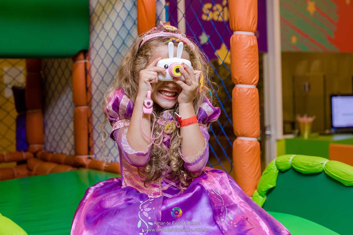 festa infantil princesas rapunzel kids park casa shopping menina cinco anos