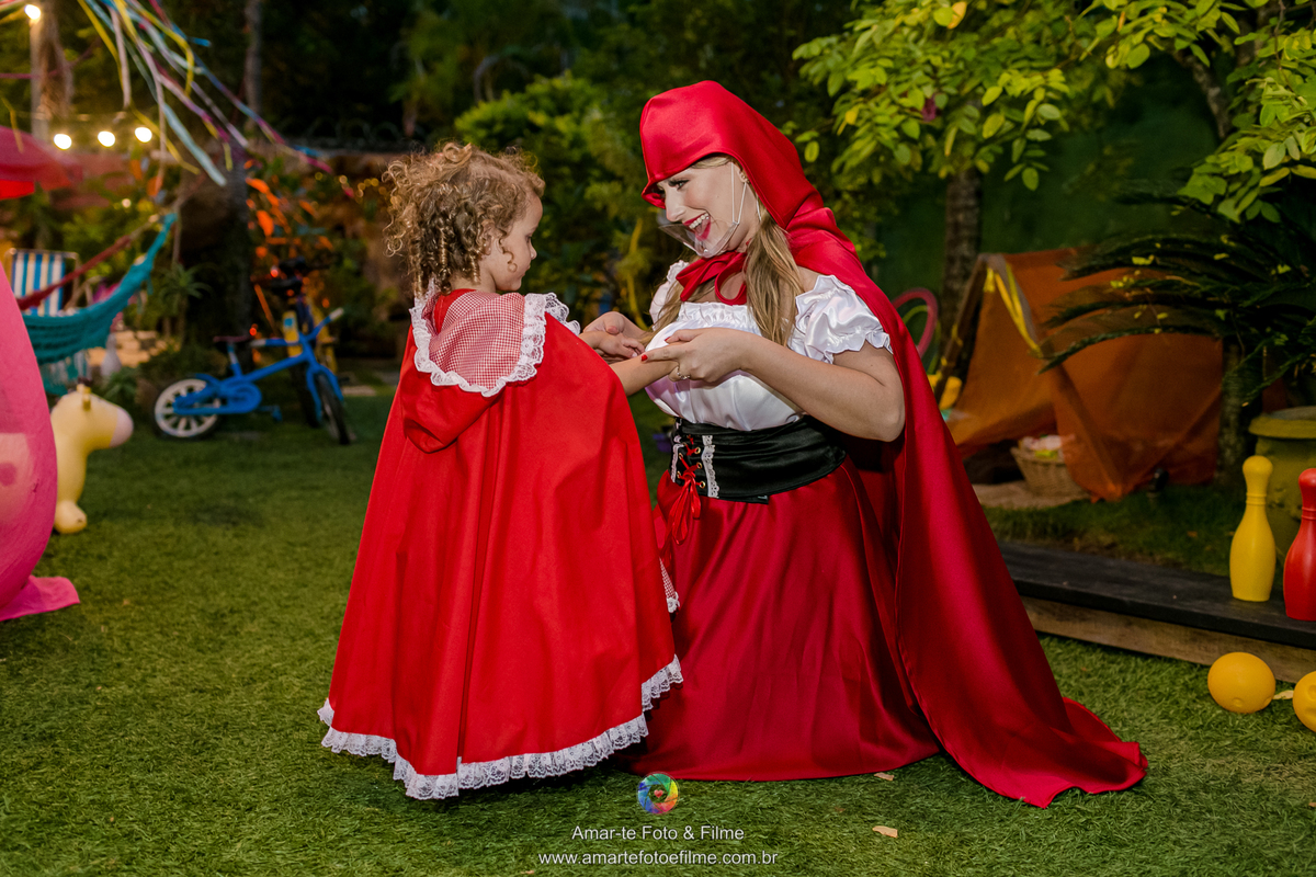 fotografo festa infantil chapeuzinho vermelho menina roupa ideia decoração