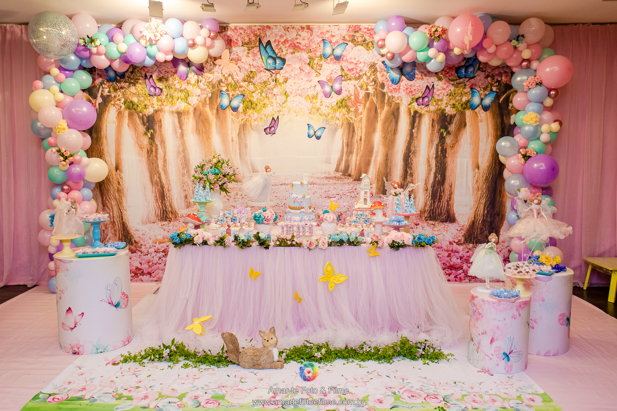 festa infantil decoração jardim encantado fadas kids park menina oficina de slime oficina de cupcake