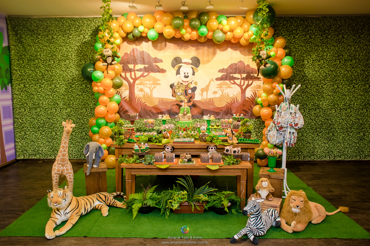 festa, infantil, menino, mickey, safari, decoração, kids park rio, casa shopping, barra da tijuca, rio de janeiro, rj, recreio dos bandeirantes, disney, um, primeiro, aninho