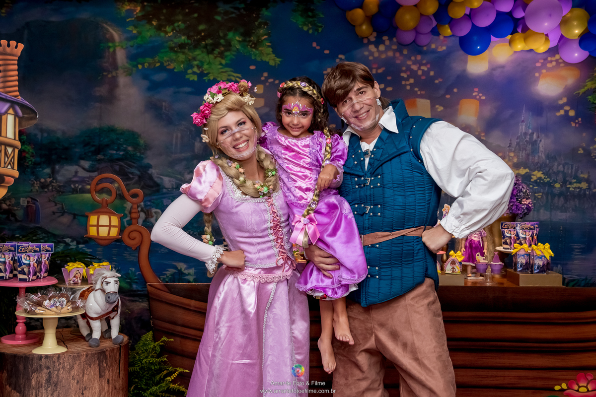 casa de festas, decoração, fantasia, festa, festa e aventura, fotógrafo amar-te foto e filme, infantil, menina, personagem vivo, rapunzel