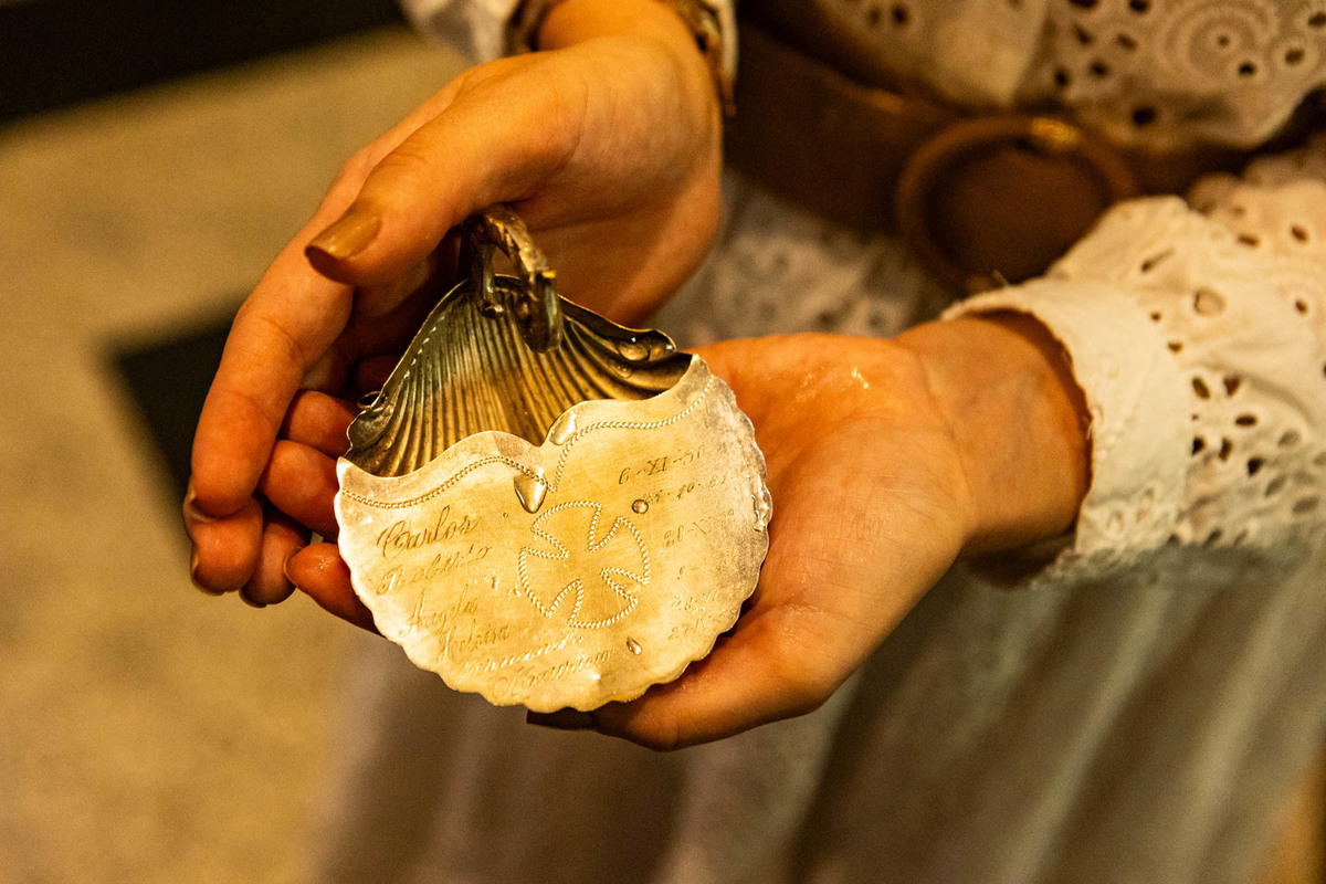 Relíquia usada no batismo da Catarina