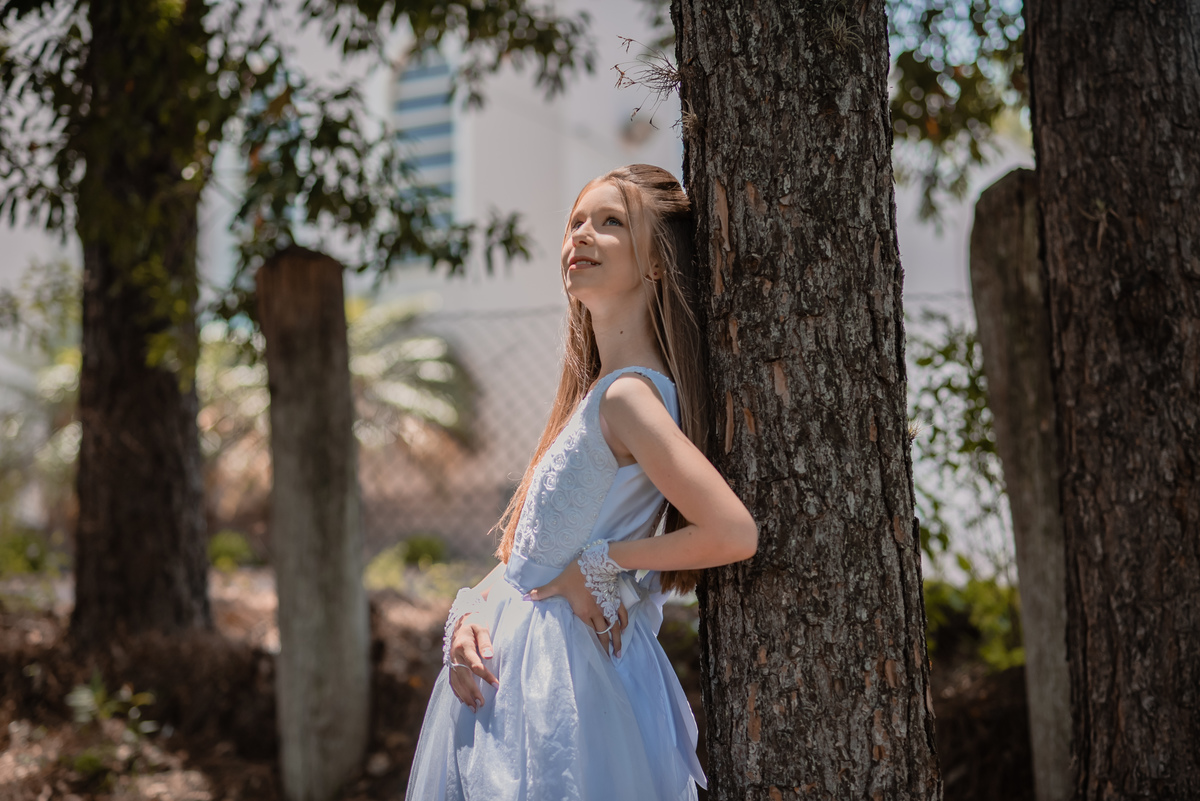 Fotos ao ar livre na Primeira Eucaristia da Kelly Milena Froehlich 