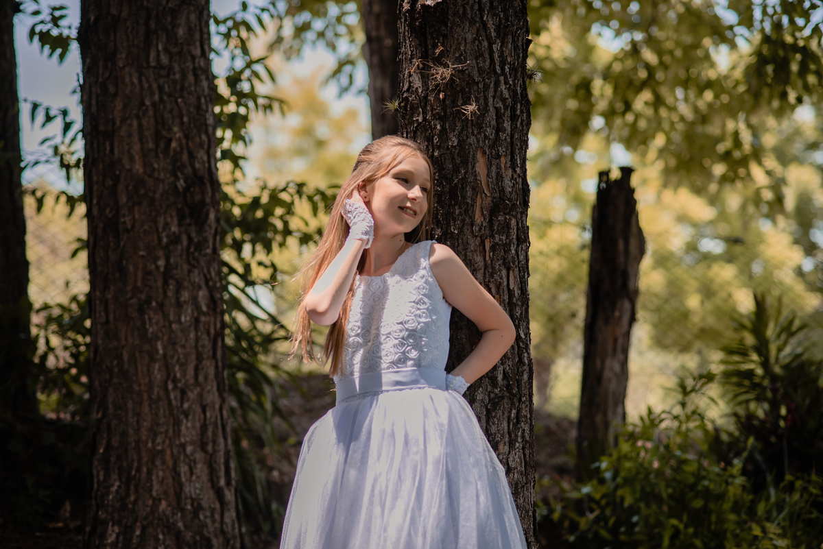 Fotos ao ar livre na Primeira Eucaristia da Kelly Milena Froehlich 