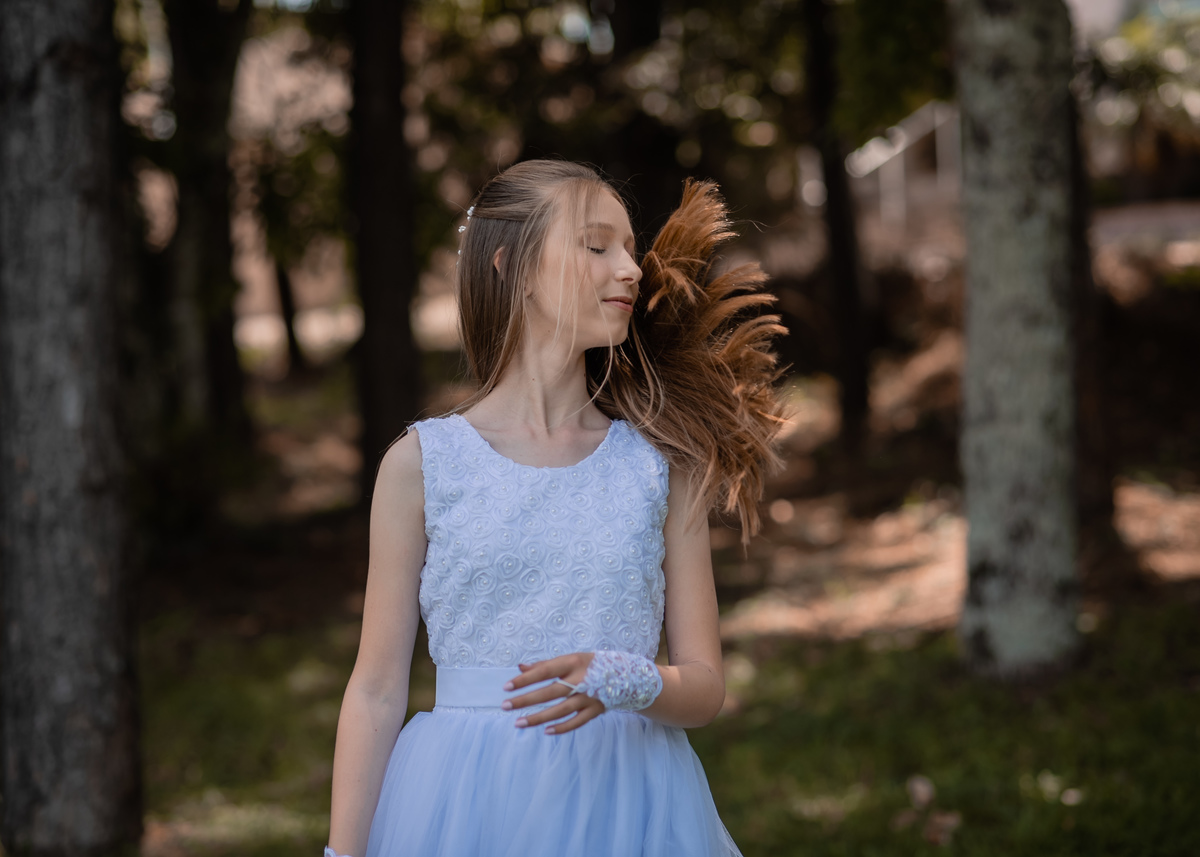 Fotos ao ar livre na Primeira Eucaristia da Kelly Milena Froehlich 