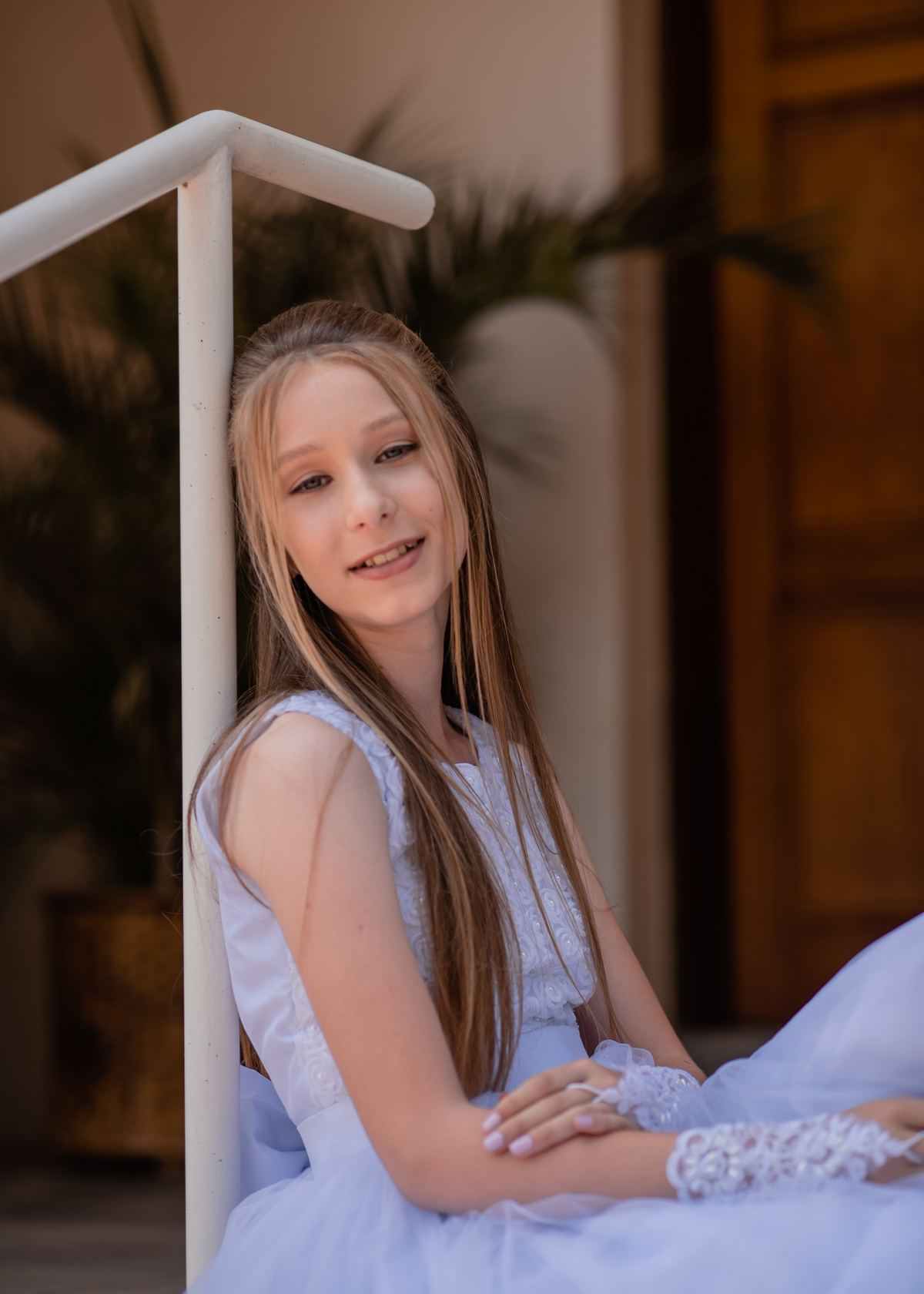 Fotos ao ar livre na Primeira Eucaristia da Kelly Milena Froehlich 