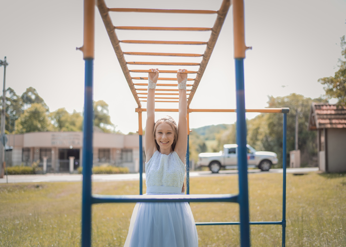 Fotos ao ar livre na Primeira Eucaristia da Kelly Milena Froehlich