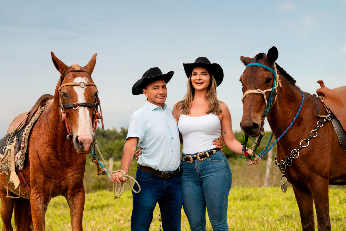 Fotos emocionais entre pai e filha