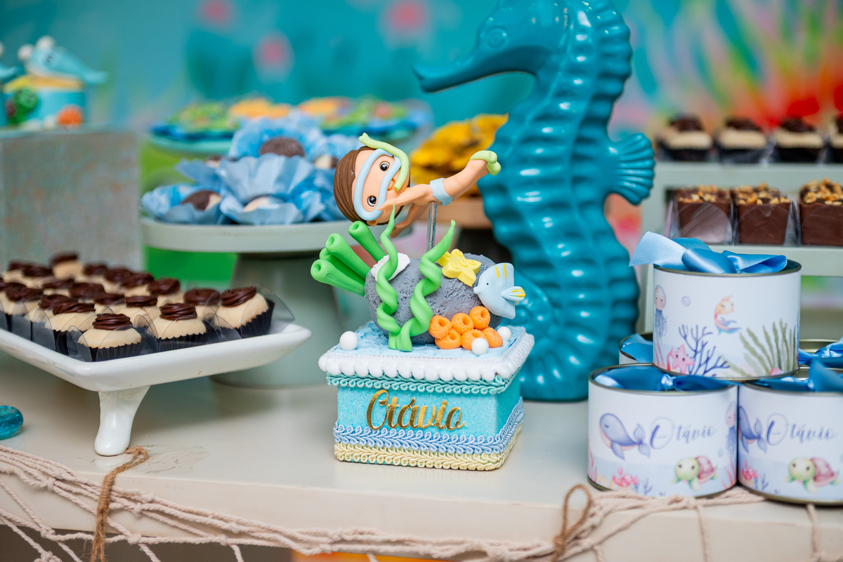 fotos de festa tema fundo do mar