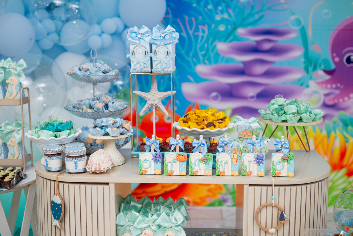 fotos de festa tema fundo do mar
