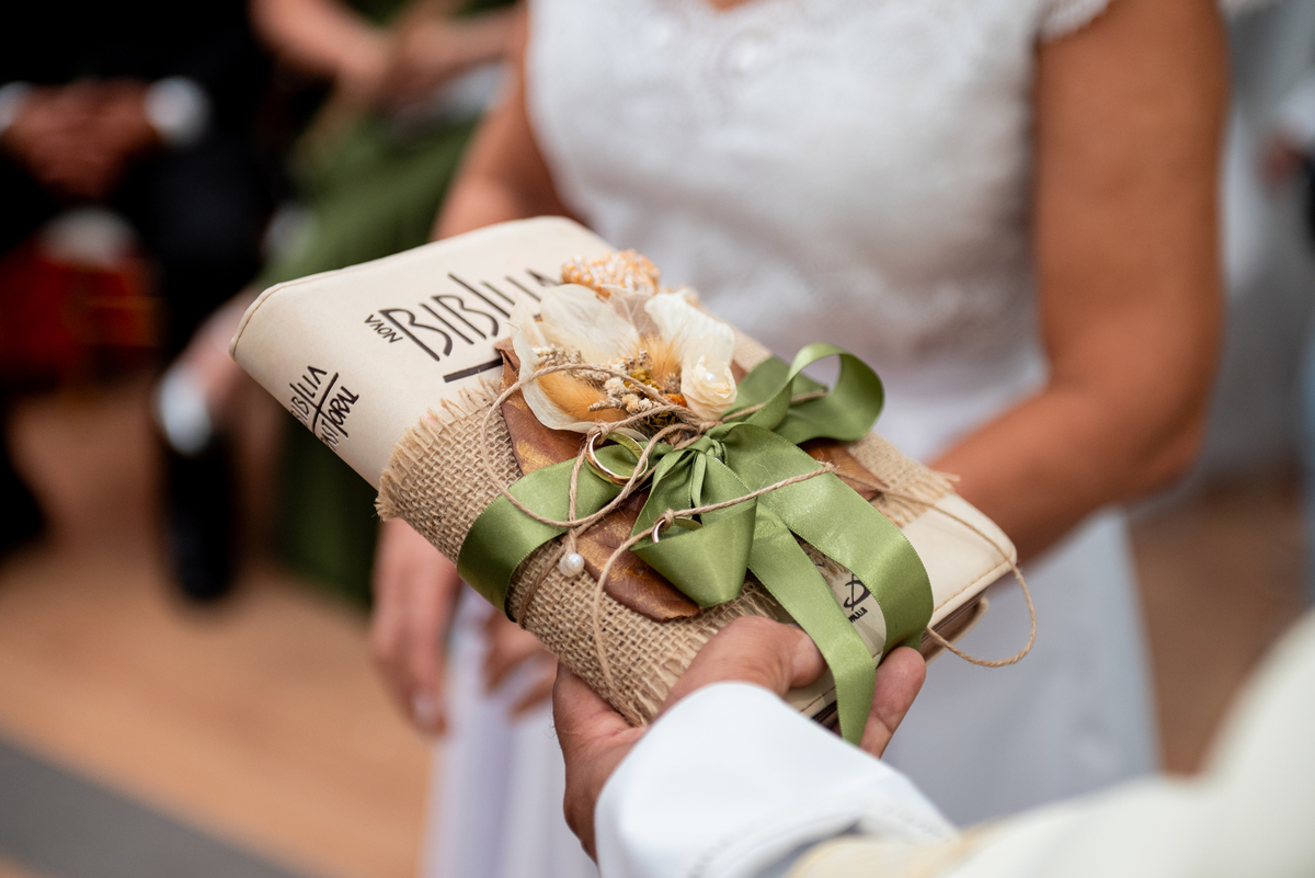 Alianças de casamento na cerimônia