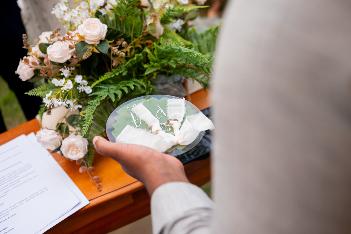 Alianças do casamento Paola e Aldair