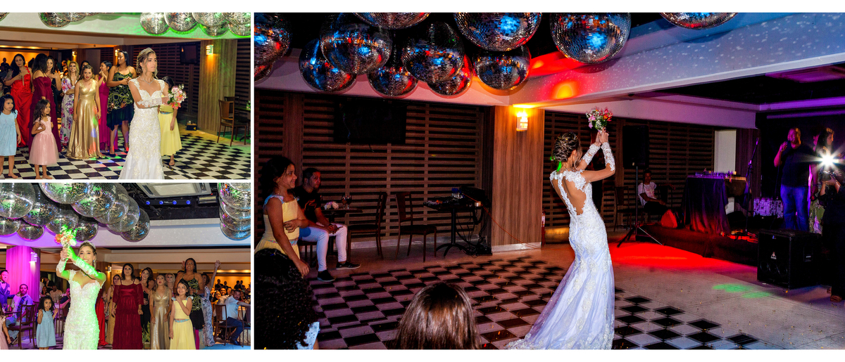 a hora de jogar o buquê