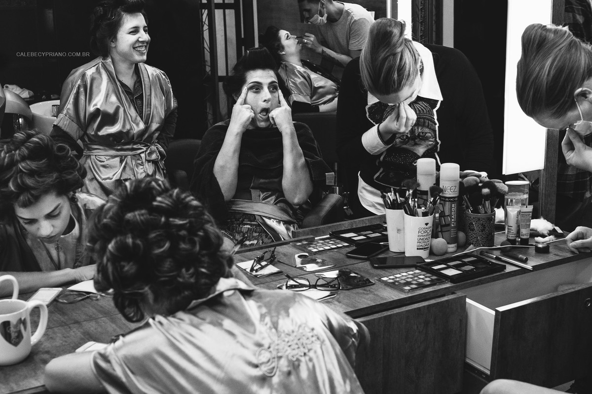 making off da rebeca no salão Orange Beauty Studio