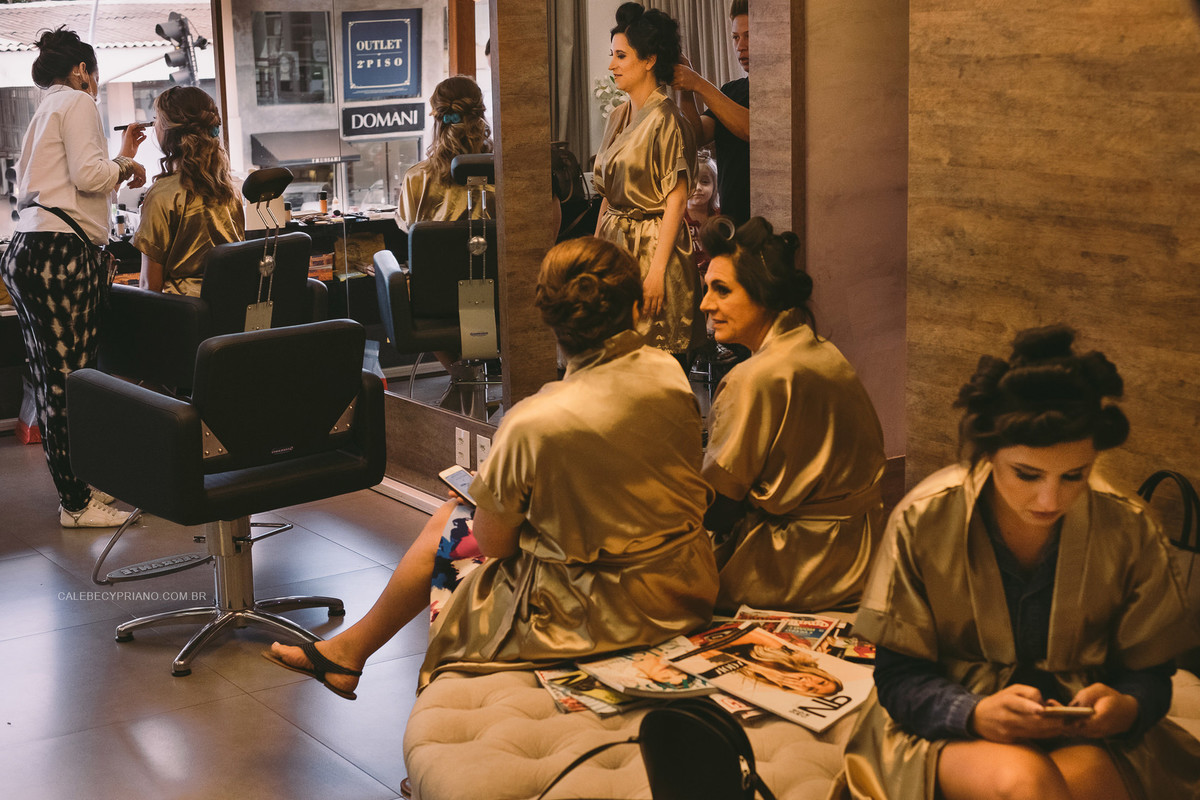 making off da rebeca no salão Orange Beauty Studio