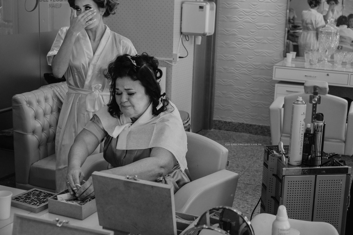 making off da noiva com a Mae no studio del Vecchio makeup
