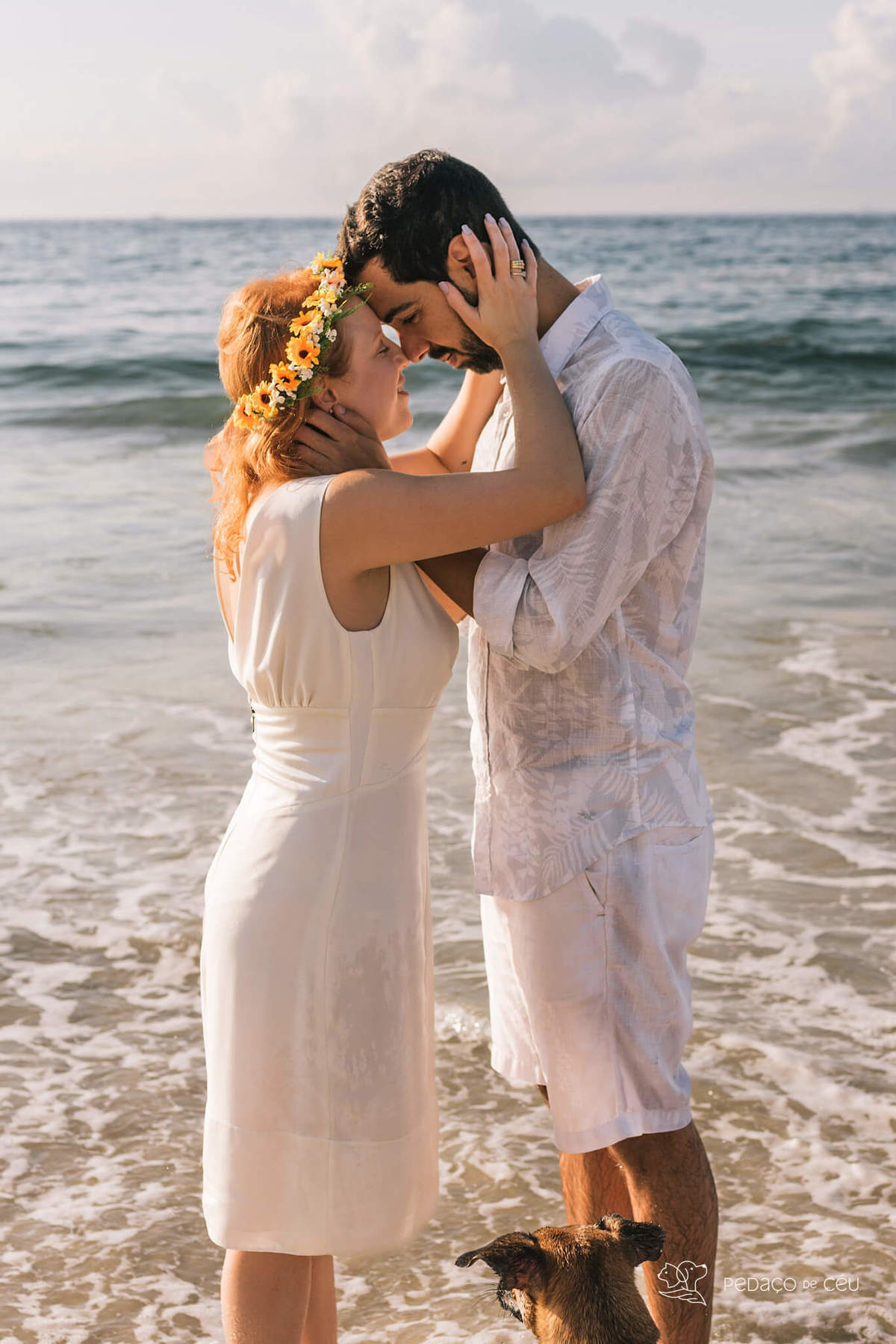 Ensaio pré casamento com pet praia Rio de Janeiro
