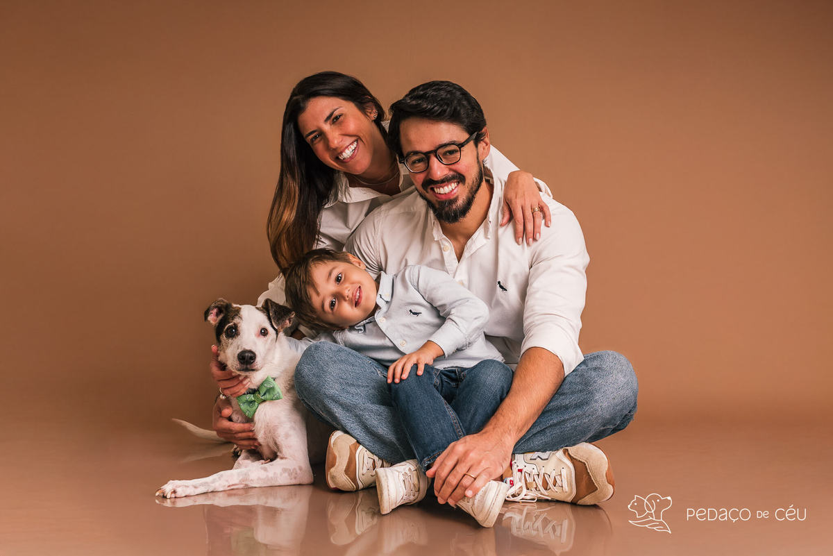 Ensaio pet srd em família com criança