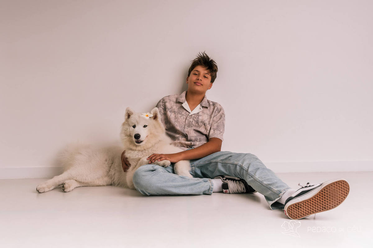 Ensaio pet Samoieda Rio de Janeiro Estúdio Pet friendly